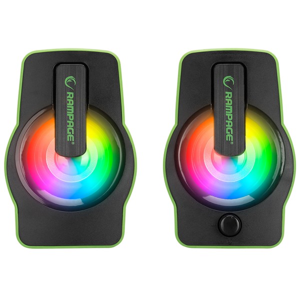 resimler/genel/Rampage RMS-G7 FALSETTO 2.0 6 Watt RGB Ledli Yeşil Multimedia Gaming USB Speaker