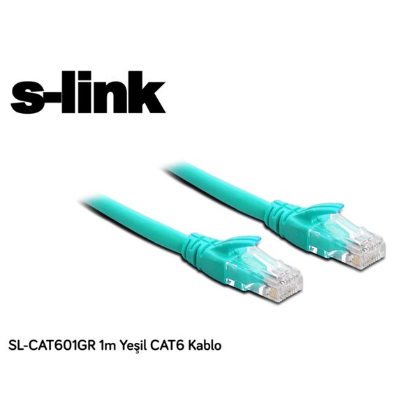 resimler/genel/S-link SL-CAT601GR 1m Yeşil CAT6 Patch Kablo