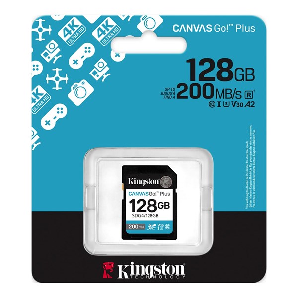 KINGSTON 128GB CANVAS GO SDG4/128GB SDHC HAFIZA KARTI