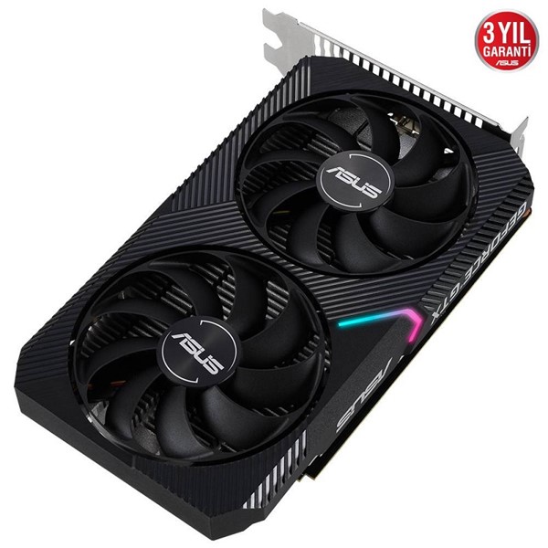 resimler/genel/ASUS GTX1650 4GB DUAL GTX1650-O4GD6-MINI GDDR6 128bit HDMI DVI DP PCIe 16X v3.0