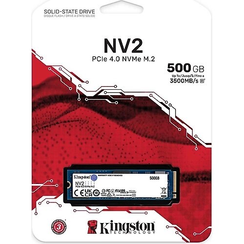 resimler/genel/KINGSTON 500GB NV2 SNV2S/500G 3500- 2100MB/s M2 PCIe NVMe Gen3 Disk
