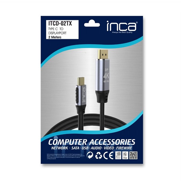 resimler/genel/INCA ITCD-02TX 2metre TYPE-C - DP Görüntü Kablosu 4K