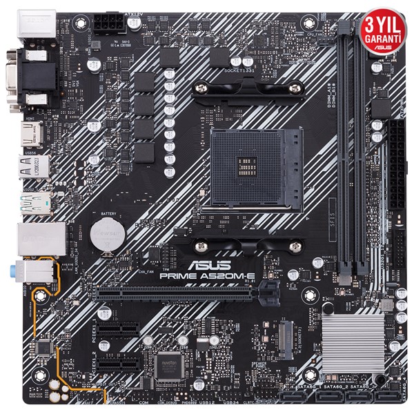 resimler/genel/ASUS PRIME A520M-E DDR4 M2 PCIe NVME HDMI DVI PCIe 16X v4.0 AM4 mATX