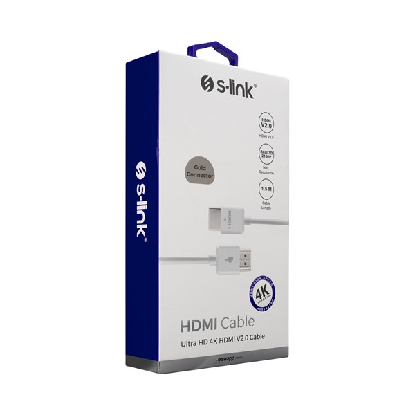 resimler/genel/S-link Swapp SW-HD1 HDMI TO HDMI 1.5m Beyaz. 2.0 Ver Real3D 2160P 4K Ultra DH Kablo
