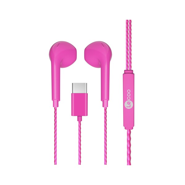 resimler/genel/LENOVO LECOO EH104C-PR Stereo Type-C PEMBE Kulak İçi Mikrofonlu Kulaklık