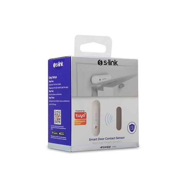 resimler/genel/S-Link Swapp SL-EG01 Akıllı Ev Güvenliği Kablosuz Kapı Pencere Manyetik Sensör Wifi TUYA Destekli