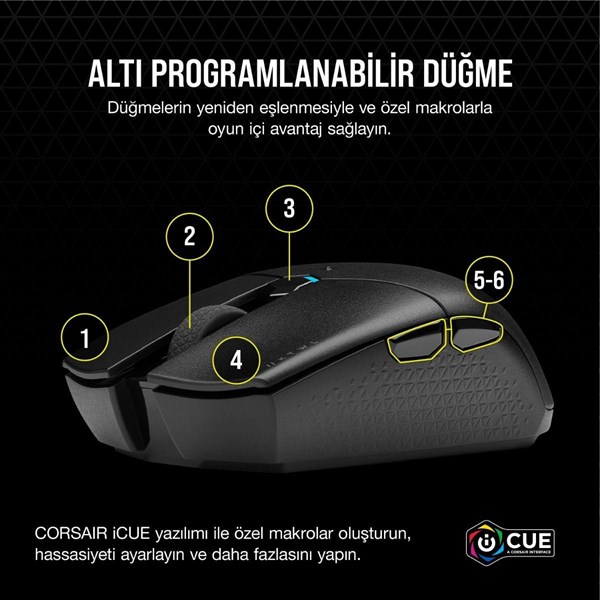 CORSAIR Katar PRO CH-931C011-Eu  10.000dpi Kablosuz Oyuncu Mouse