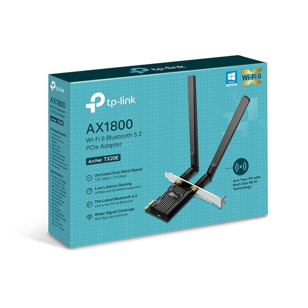 resimler/genel/TP-LINK ARCHER TX20E AX1800 Wi-Fi 6 Bluetooth 5.2 PCIe Kablosuz Ağ Adaptörü