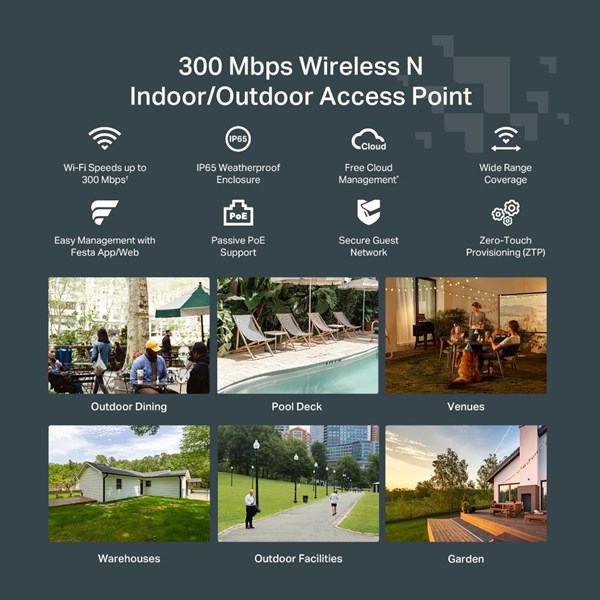 resimler/genel/TP-LINK FESTA F41-OUTDOOR N300 DAHİLİ-HARİCİ ACCESS POINT