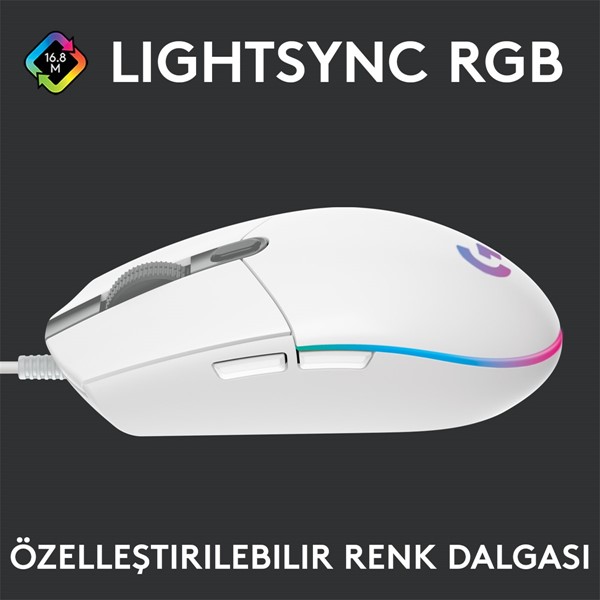 resimler/genel/LOGITECH G G102 Lıghtsync Oyuncu Mouse Beyaz 910-005824