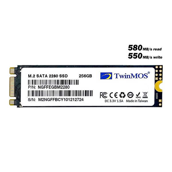 resimler/genel/ TwinMOS 256GB NGFFEGBM2280 580-550MB/s M2 SATA-3 DİSK