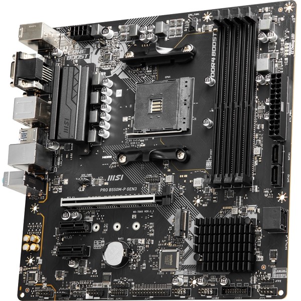resimler/genel/MSI PRO B550M-P GEN3 DDR4 HDMI DVI PCIe 16X v5.0 AM4 mATX