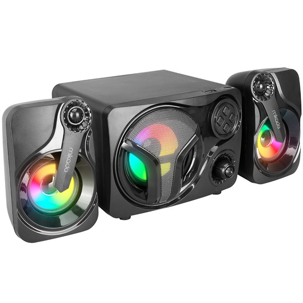 resimler/genel/Mikado MD-BT28 5W+3W×2 BT,TF Card,USB, FM Radyo Siyah Led Işıklı Speaker