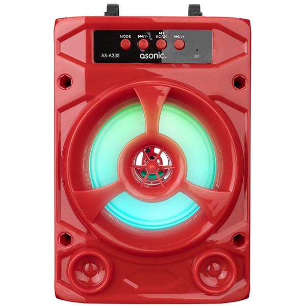 resimler/genel/Asonic AS-A33K Kırmızı 3W - DC 5V Bluetooth-Usb-Aux -TF Cardlı Speaker Hoparlör