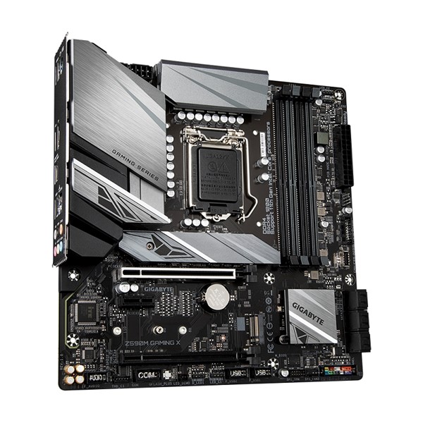 resimler/genel/GIGABYTE Z590M GAMING X DDR4 M2 PCIe NVME HDMI DP PCIe 16X v4.0 1200p v2 mATX