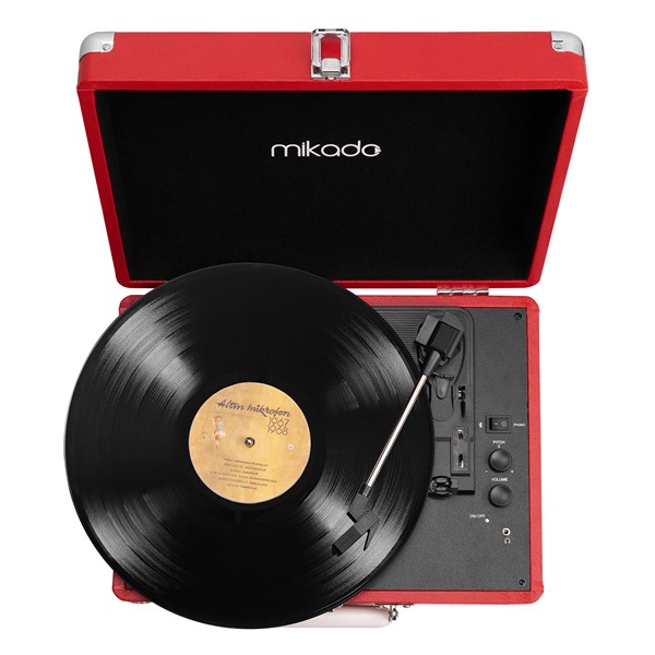 resimler/genel/Mikado Nostalgia MN-P317 Kırmızı Pikap+Rca+Bluetooth Destekli Müzik Kutusu