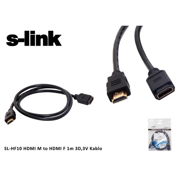 resimler/genel/S-link SL-HF10 HDMI M to HDMI F 1m 3D,3V Kablo