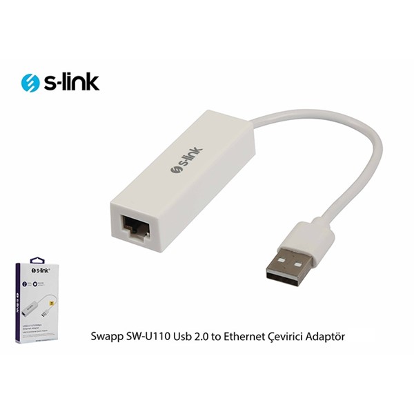 resimler/genel/S-link Swapp SW-U110 Beyaz Usb 2.0 to Ethernet Çevirici Adaptör