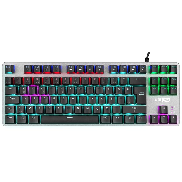 resimler/genel/Altec Lansing ALGK8404GR Siyah/Gümüş RED SWITCH Rainbow 87 Tuşlu Süper Kompakt Mekanik Gaming Oyuncu Klavye