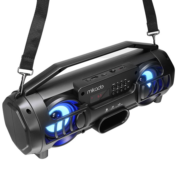 resimler/genel/Mikado MD-BT38 Freestyle Siyah Işıklı BT/TF/USB/AUX/TWS Kablosuz MP3 Oynatıcı Hoparlör