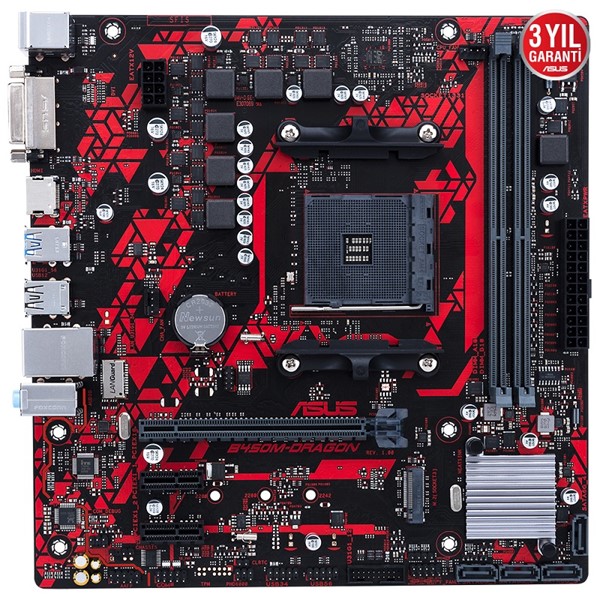 resimler/genel/ASUS B450M-DRAGON DDR4 M2 PCIe NVME HDMI DVI PCIe 16X v3.0 AM4 mATX