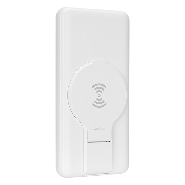 resimler/genel/S-link P110 10000mAh PRM PD22.5W+QC3.0 Magsafe 15W Kablosuz Standlı Beyaz Taşınabilir Pil Şarj Cihazı Powerbank