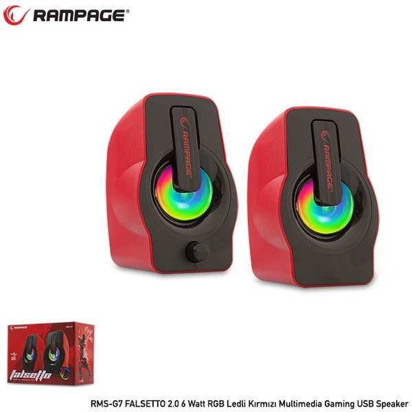 resimler/genel/RAMPAGE RMS-G7 Falsetto 1+1 USB Kırmızı 6w Hoparlör RGB Ledli
