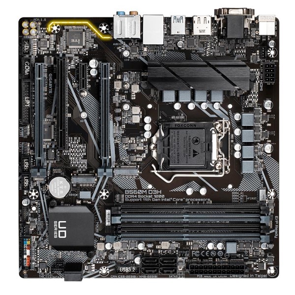 resimler/genel/GIGABYTE B560M D3H DDR4 M2 PCIe NVME HDMI DVI DP PCIe 16X v4.0 1200p v2 mATX