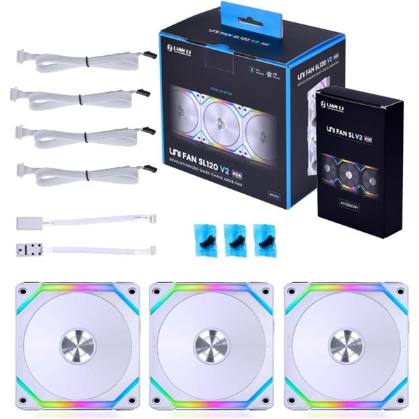 resimler/genel/LIAN LI UNI FAN SL120 V2 Kasa Fan 3-lü Paket Beyaz