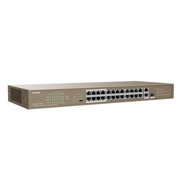 resimler/genel/TENDA 24port 250w FULL PoE TEF1126P-24-250W 10/100/ 2x1000 1X SFP Yönetilemez Switch RackMount