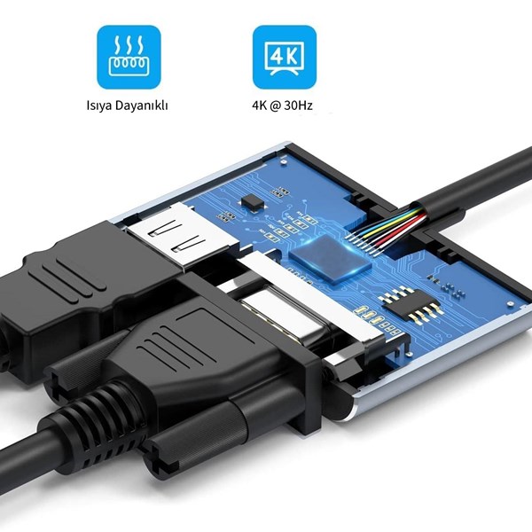 resimler/genel/INCA ITPC-06T 0.15metre TYPE-C - HDMI_VGA(D) Görüntü Adaptörü Gümüş 100W  