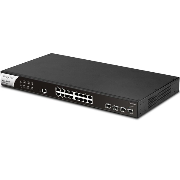 DRAYTEK 16port Vigor Switch PQ2200xb 2.5 Gigabit 4-SFP 10GbE 400W Full PoE Yönetilebilir Switch