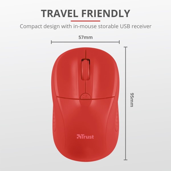 resimler/genel/Trust Primo 20787 Usb 1600 Dpı Kırmızı Kablosuz Mouse