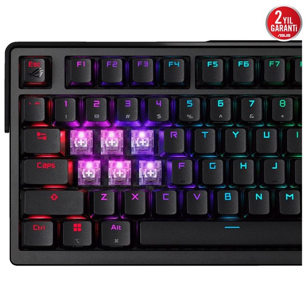 ASUS ROG AZOTH EXTREME NX SNOW KABLOSUZ ALÜMİNYUM KARBON FİBER ŞASE RGB GAMING KLAVYE
