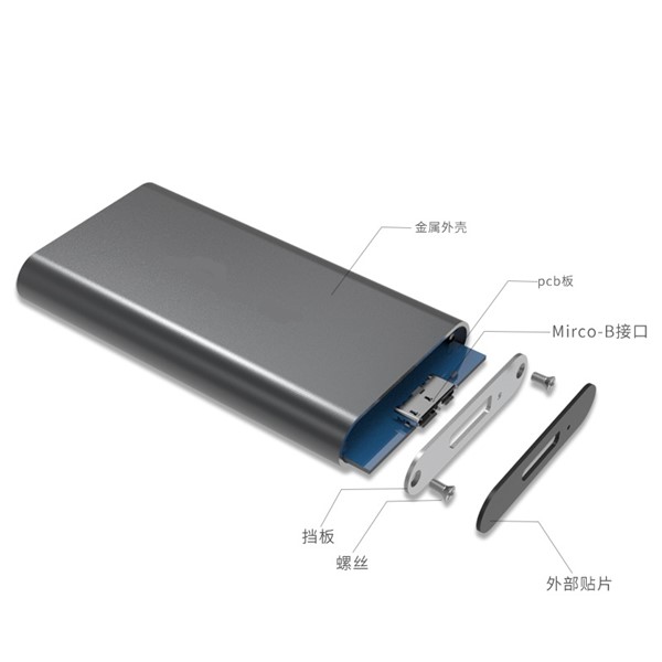 resimler/genel/CODEGEN Type-C CDG-SSD-20BC mSATA Alüminyum Harddisk Kutusu Gümüş