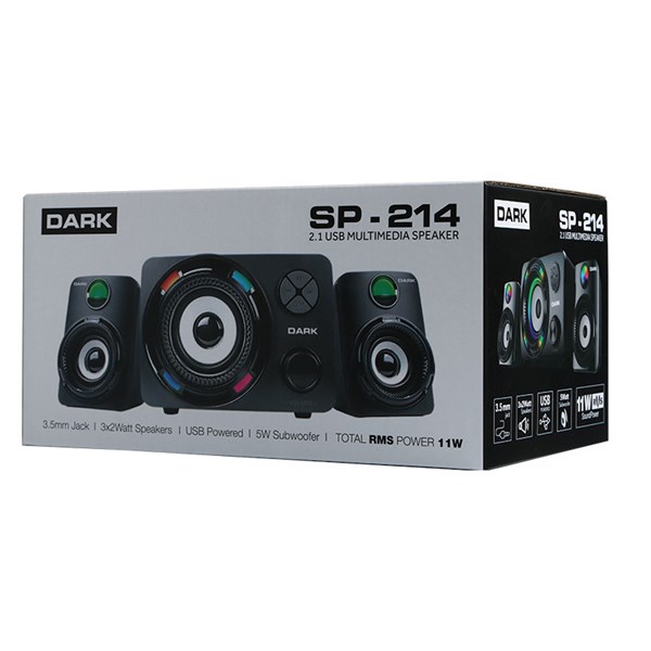 resimler/genel/DARK DK-AC-SP214 2+1 11W Siyah 7 Farklı Renk Titreşimli LED Bluetooth Hoparlör