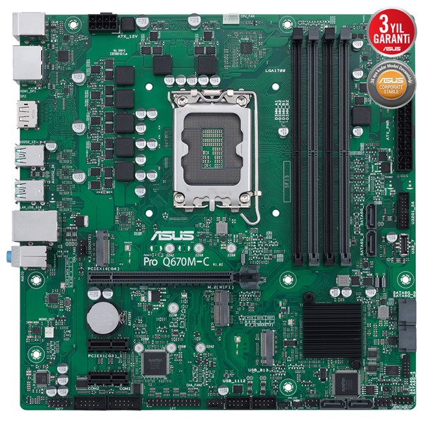 resimler/genel/ASUS PRO Q670M-C CSM DDR5 HDMI DP PCIe 16X v5.0 1700p mATX Kurumsal Anakart
