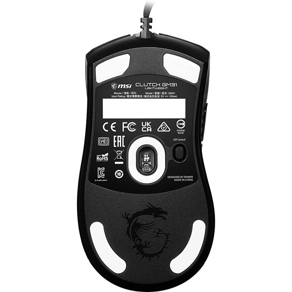 resimler/genel/MSI GG Clutch Gm31 Lıghtweıght Gamıng Mouse 12000 Dpı Optık Sensor Rgb Led Oyuncu Faresı