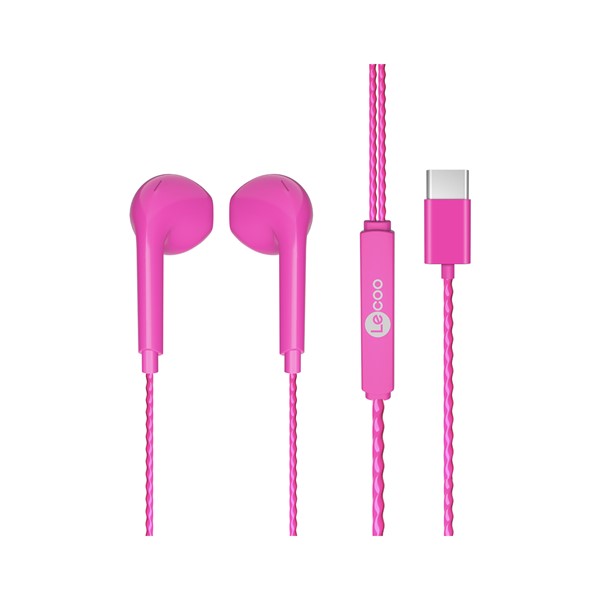 resimler/genel/LENOVO LECOO EH104C-PR Stereo Type-C PEMBE Kulak İçi Mikrofonlu Kulaklık