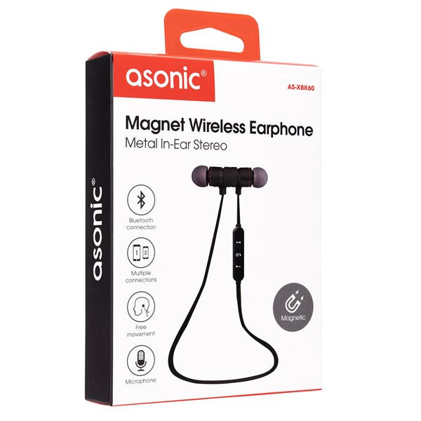 resimler/genel/Asonic AS-XBK60 Siyah Mobil Telefon Uyumlu Bluetooth Kulak içi Mikrofonlu Kulaklık