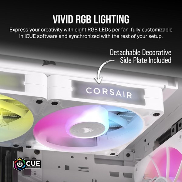 resimler/genel/CORSAIR QX120 CO-9051024-WW 14CM RGB KASA FANI+HUB KIT BEYAZ 2-li paket