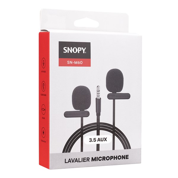 resimler/genel/Snopy SN-M60 Siyah 2 Mikrofonlu Akıllı Telefon ve Youtuber Yaka Mikrofonu