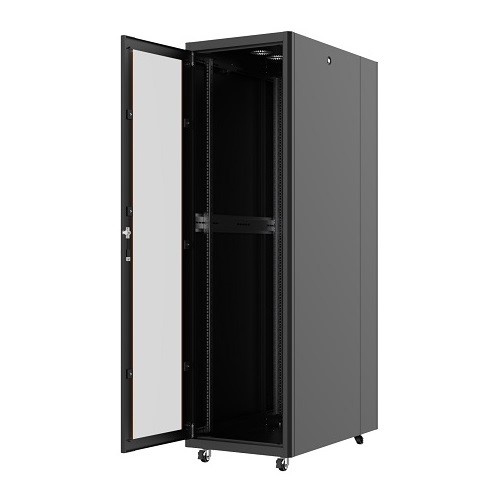 AGER 42U 600x1000mm Dikili Tip Siyah Kabinet Vega AG-VB42U6010S1 Cam Kapak