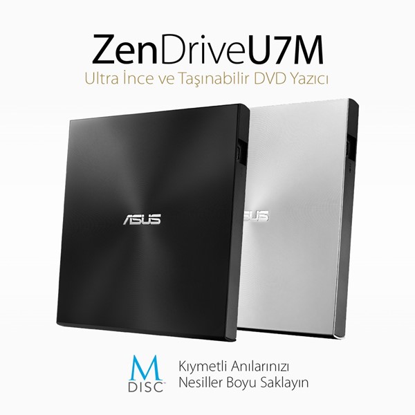 resimler/genel/ASUS 8x ZENDRIVE SDRW-08U7M-U USB 2.0 Slim Harici DVD Yazıcı Siyah