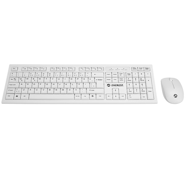 resimler/genel/Everest KM-6121 Beyaz Kablosuz Q Slim Klavye + Mouse Set