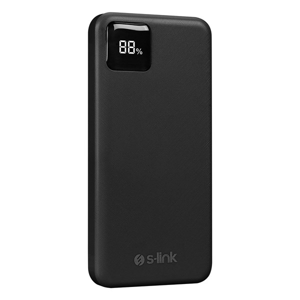 resimler/genel/S-link G104 10000mAh 2*USB+Type-C+Micro Kompakt Tasarım Siyah LCD Taşınabilir Pil Şarj Cihazı Powerbank