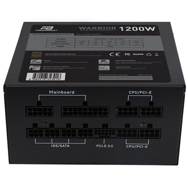 resimler/genel/POWERBOOST 1200W 80+ GOLD BST-ATX1200GF1 WARRIOR PCIE 5.0 TAM MODÜLER POWER SUPPLY