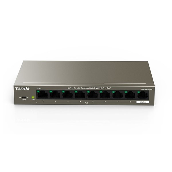resimler/genel/TENDA 8port 102w FULL PoE TEG1109P-8-102W GIGABIT Yönetilemez Switch Masaüstü