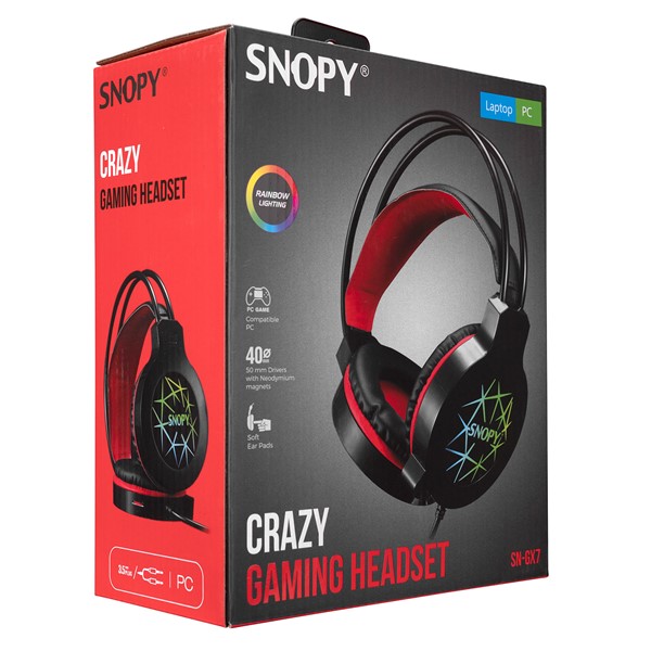 resimler/genel/Snopy SN-GX7 CRAZY Siyah Ledli Mikrofonlu Oyuncu Kulaklığı
