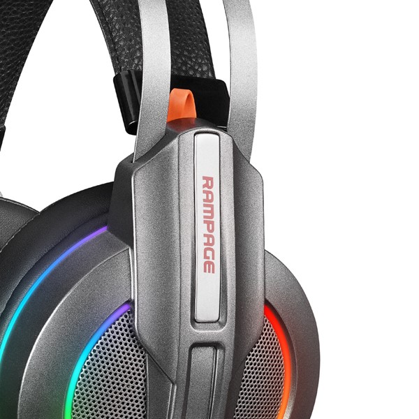 resimler/genel/Rampage RM-K6 STARK PLUS USB 7.1 Double RGB Efektli Metalik Gri Surround Gaming Oyuncu Mikrofonlu Kulaklık